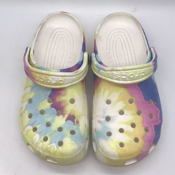Crocs Tie-Dye Clogs Men's 6 - Women's 8 Pastel Comfort Shoes Slip On Sandals - Picture 6 of 11